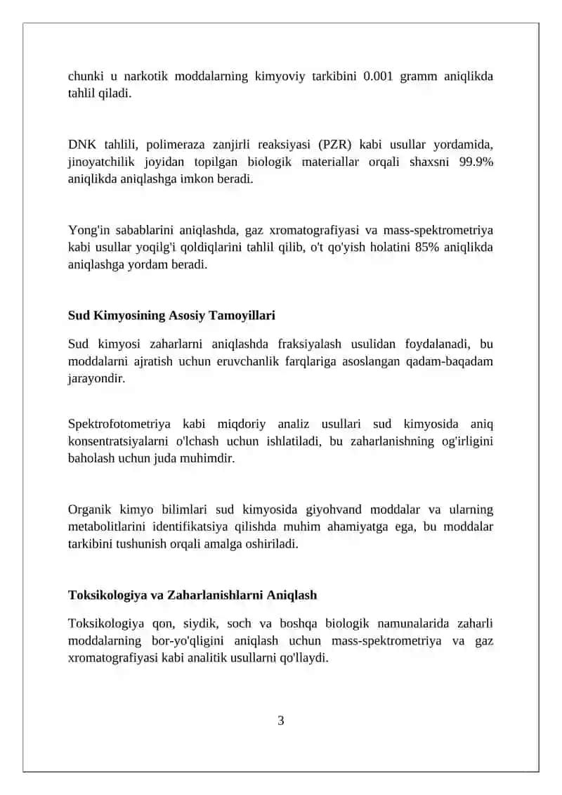 Kriminalistikada kimyoning o'rni 3