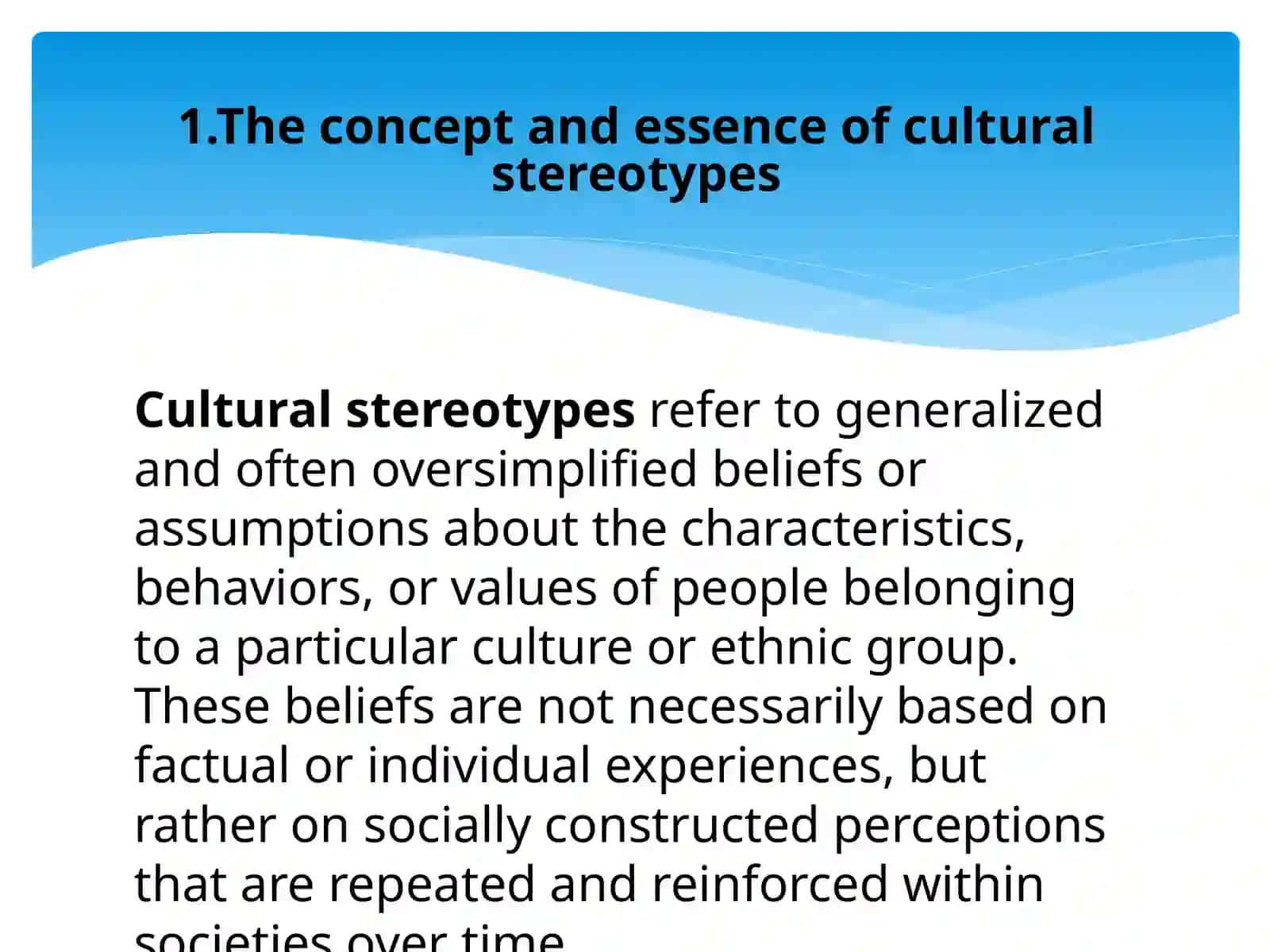 Cultural Stereotypes 3