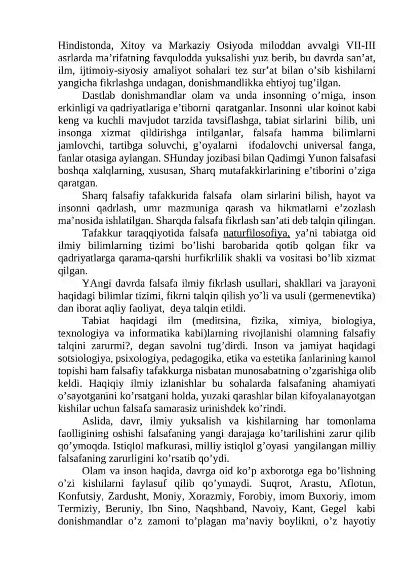 Falsafaning fan va dunyoqarashga doir mohiyati 3