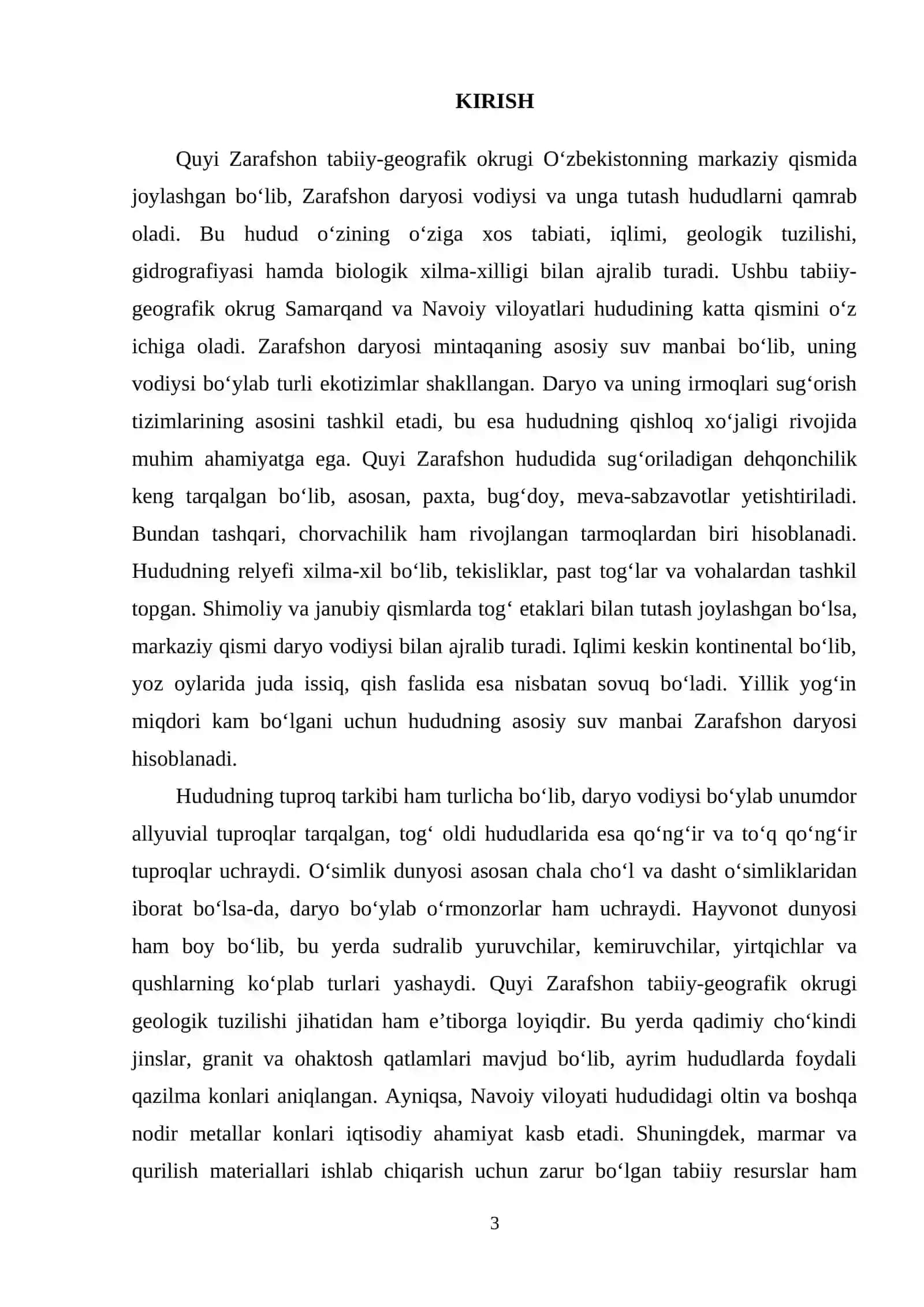 Quyi Zarafshon geologiyasi, relyefi va iqlimi 3
