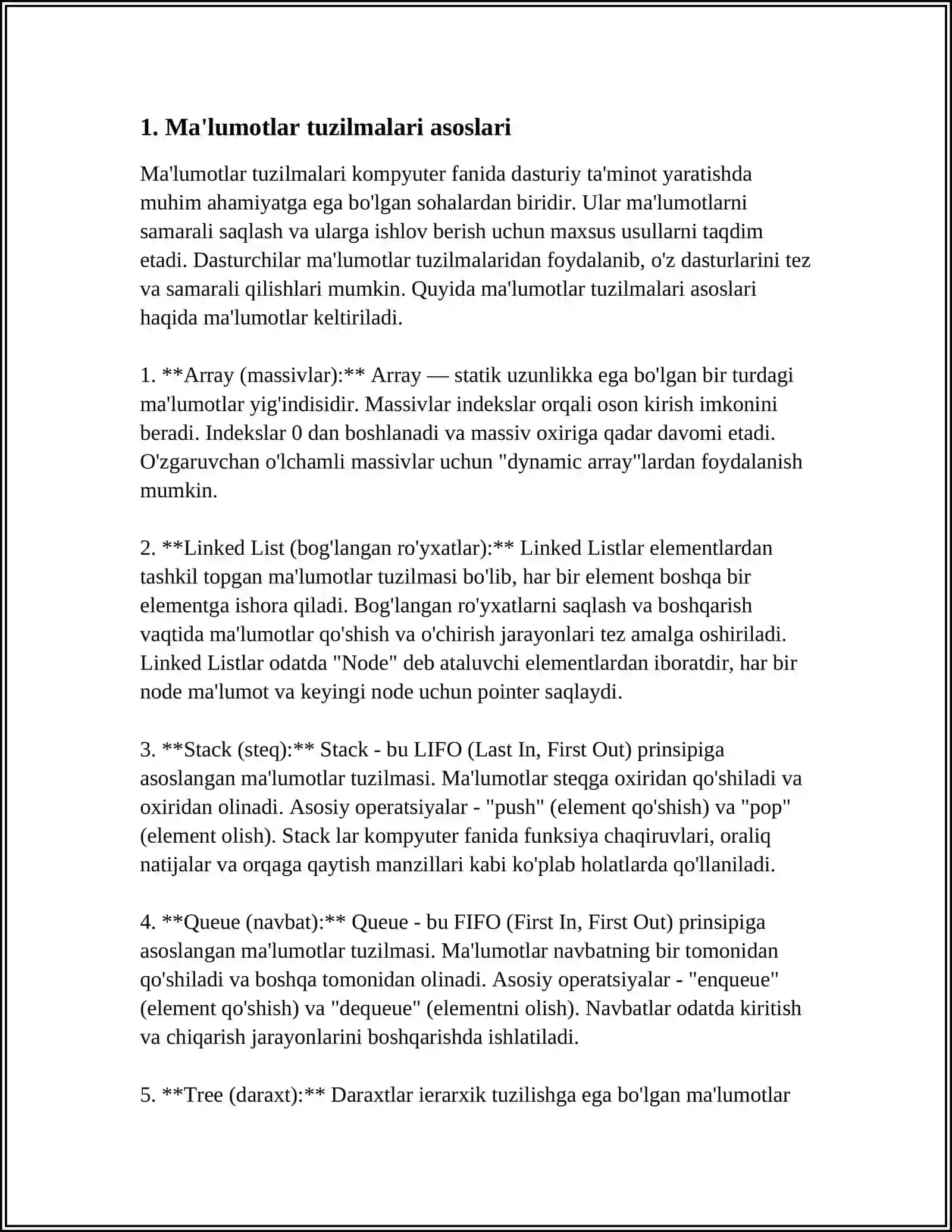 MA'LUMOTLAR TUZILMALARI VA ALGORITMLAR 3