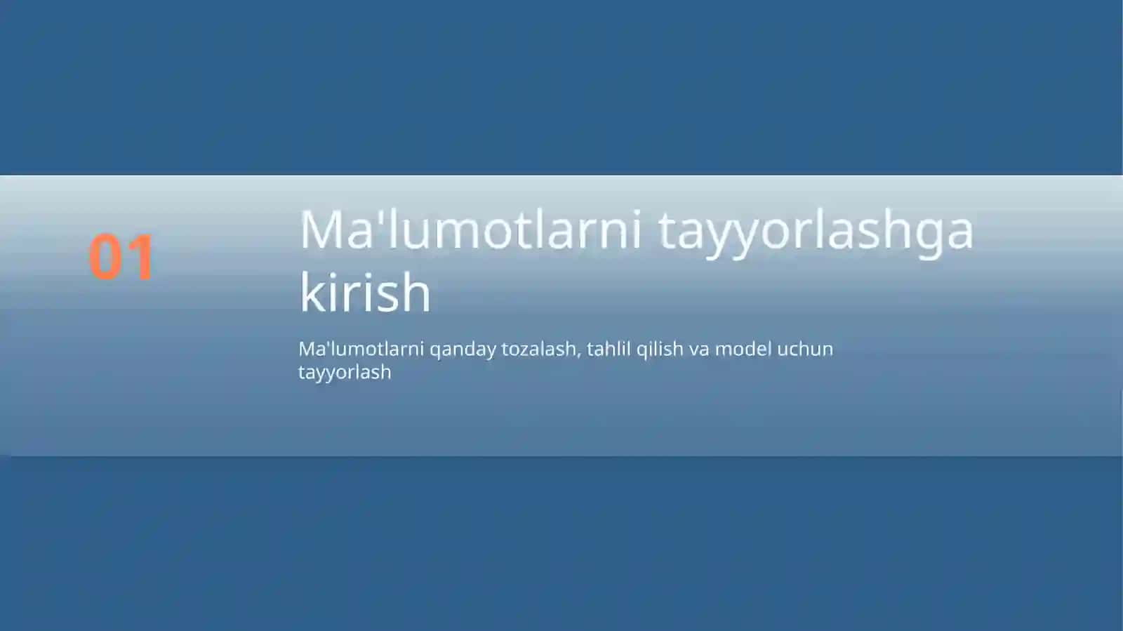 Mashinali o'rganish uchun ma'lumotlarni tayyorlash 3