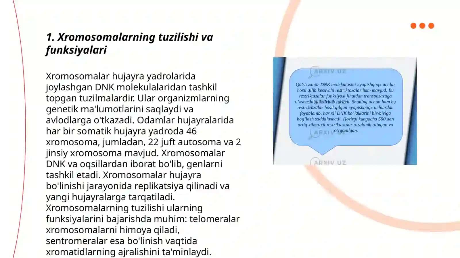 Xromosomalarning genetik va sitologik xaritasini taqqoslash 3