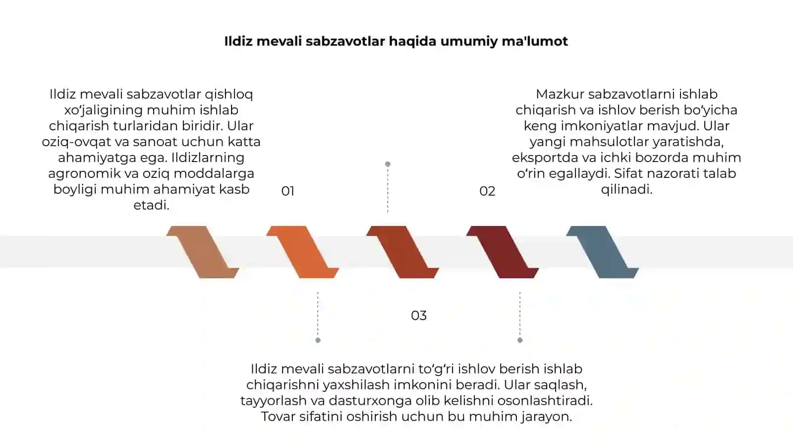 Ildiz mevali sabzavotlarga tovar ishlov berish 3