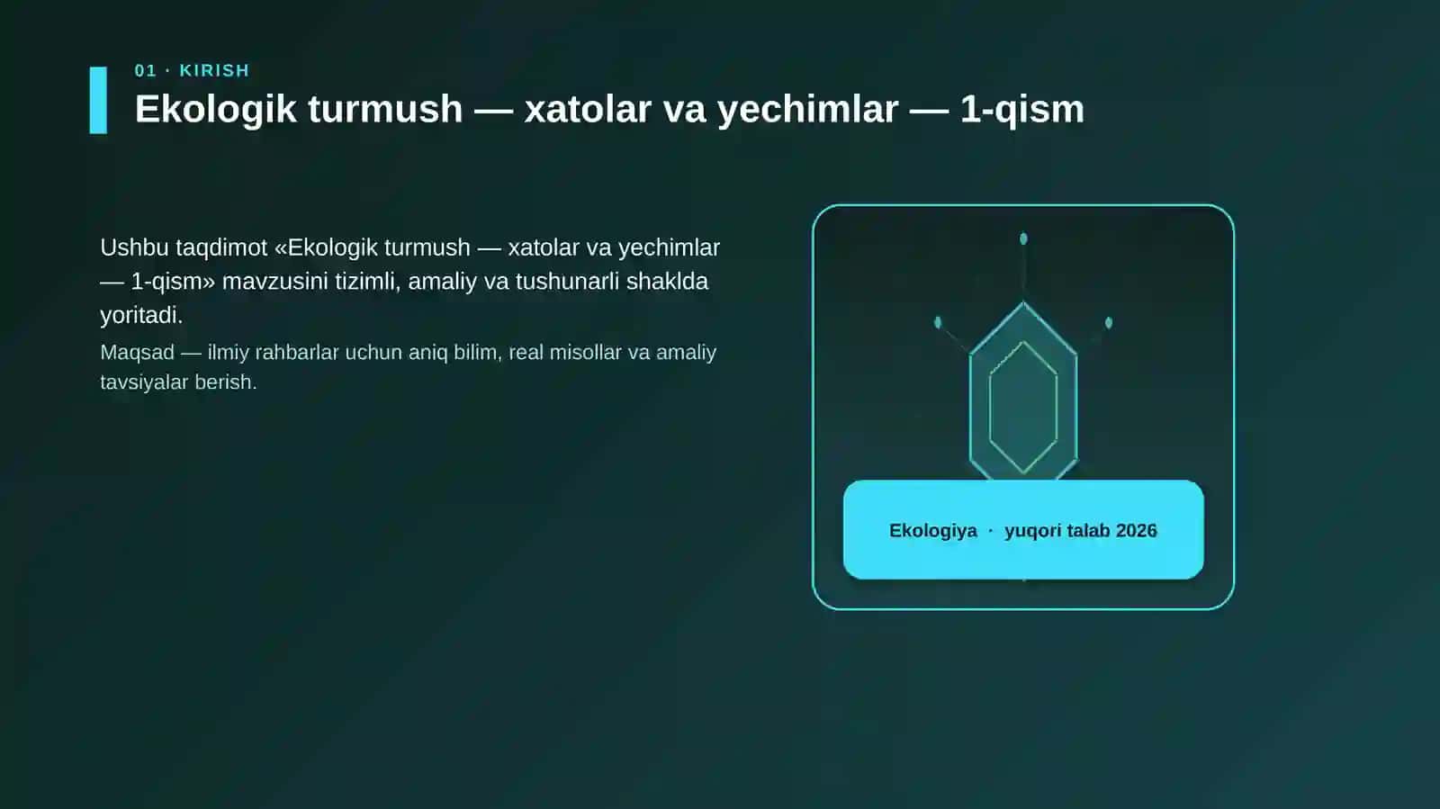 Ekologik turmush — xatolar va yechimlar — 1-qism 3