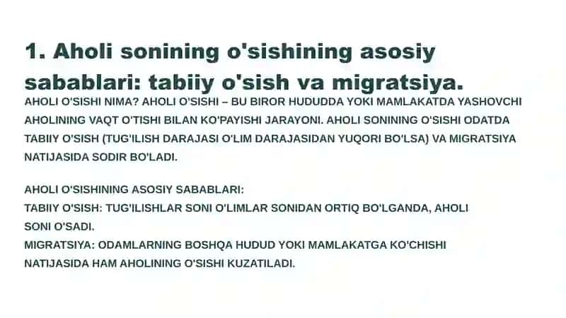 Aholi soni o'sishining iqtisodiyotga ta'siri 3
