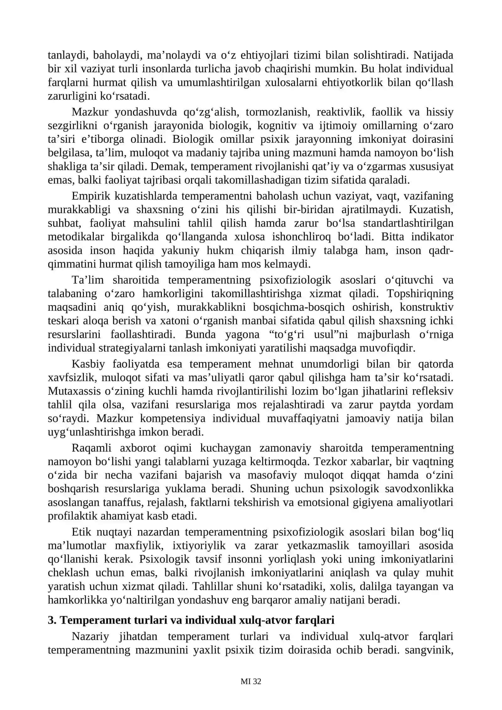 Temperament. Temperament turlariga oid testlar 3