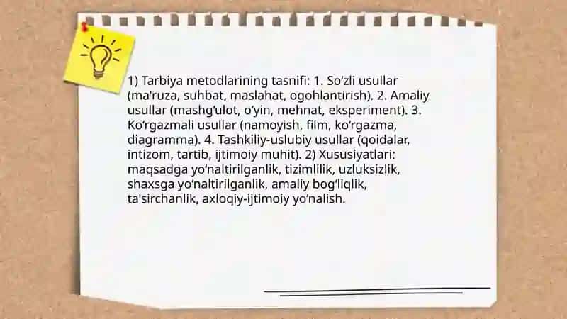 Tarbiya metodlari va vositalari 3