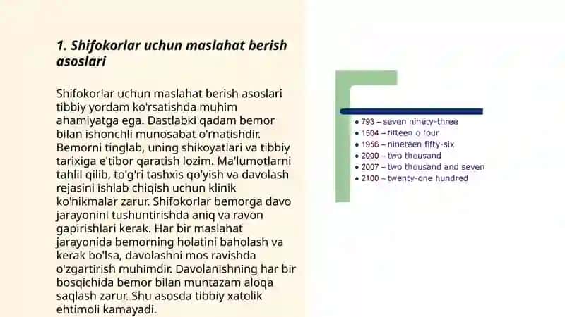 Shifokorlarning maslahat turlari va qoidalari 3