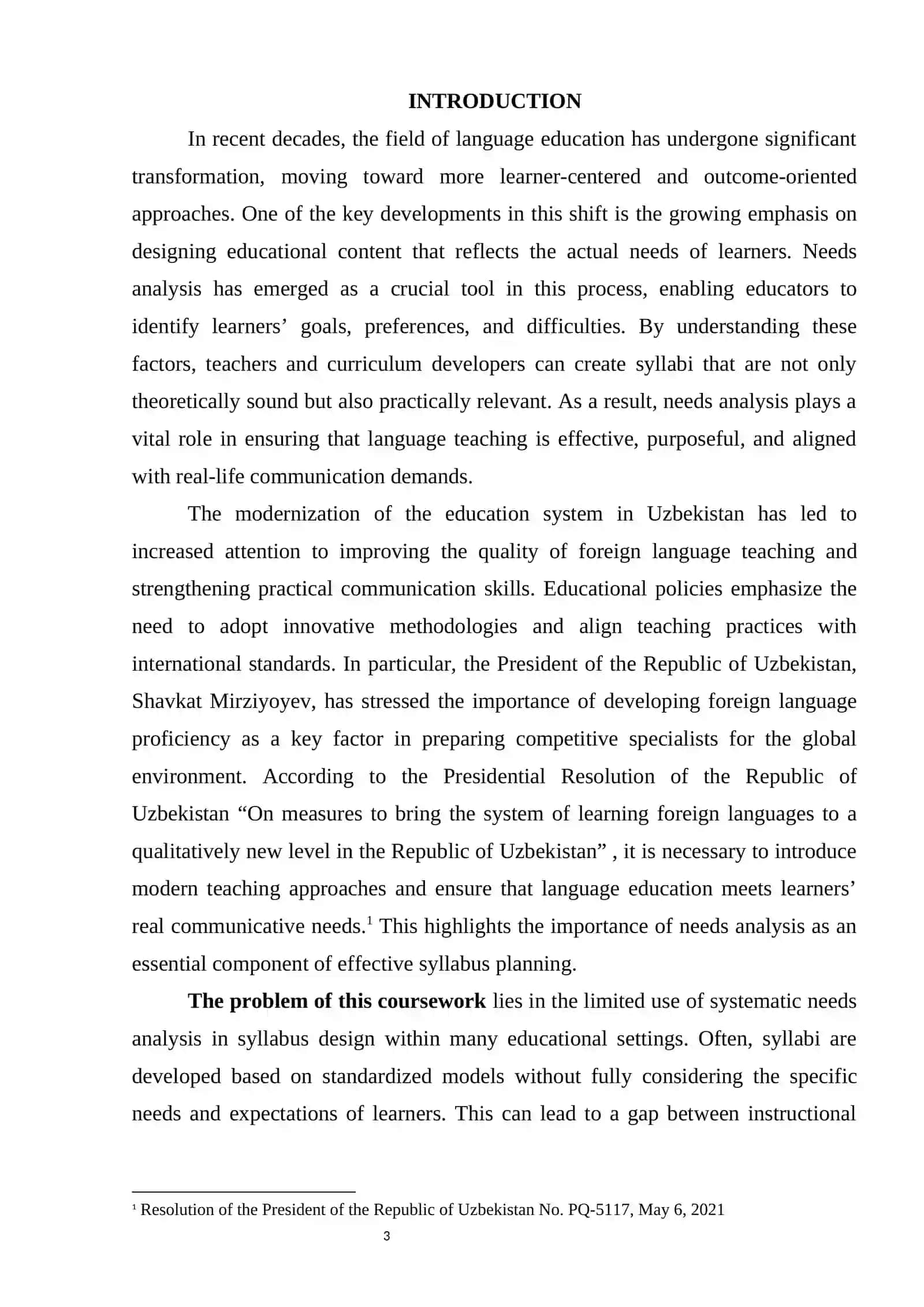 NEEDS ANALYSIS IN SYLLABUS PLANNING 3