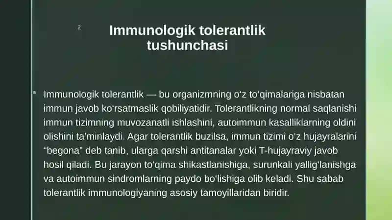 Immunologik tolerantlik nuqsonlari. Autoimmun xastaliklar 3