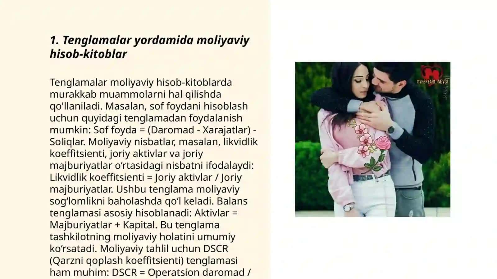 Tenglamalar moliyaviy hisob-kitoblar 3
