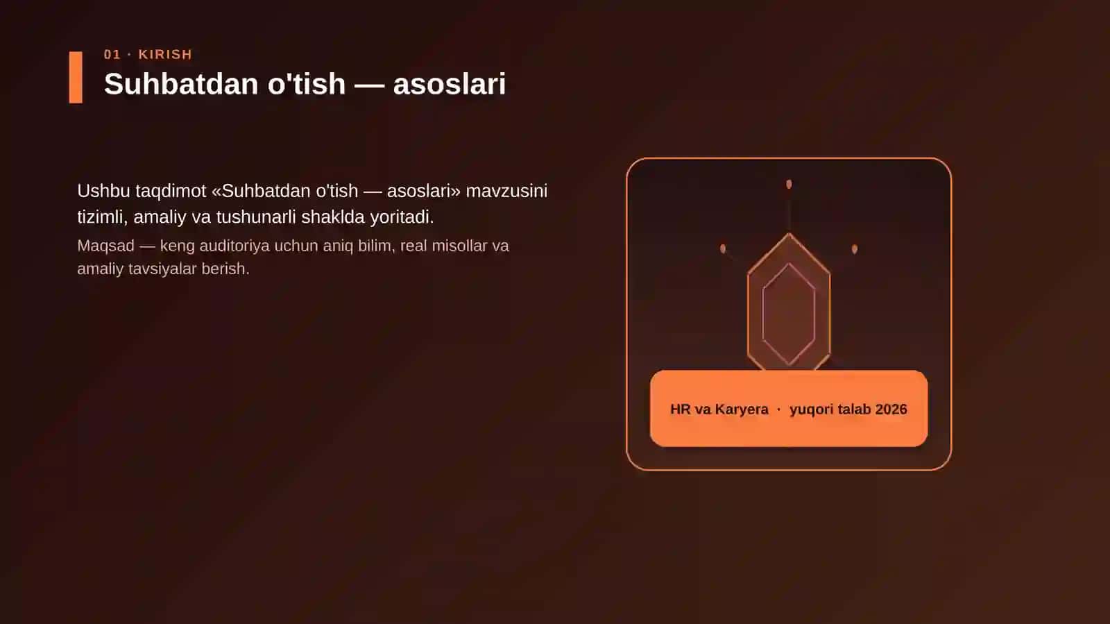 Suhbatdan o'tish — asoslari 3