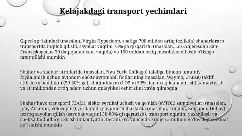 Shahar va shahar atrofi transporti 3
