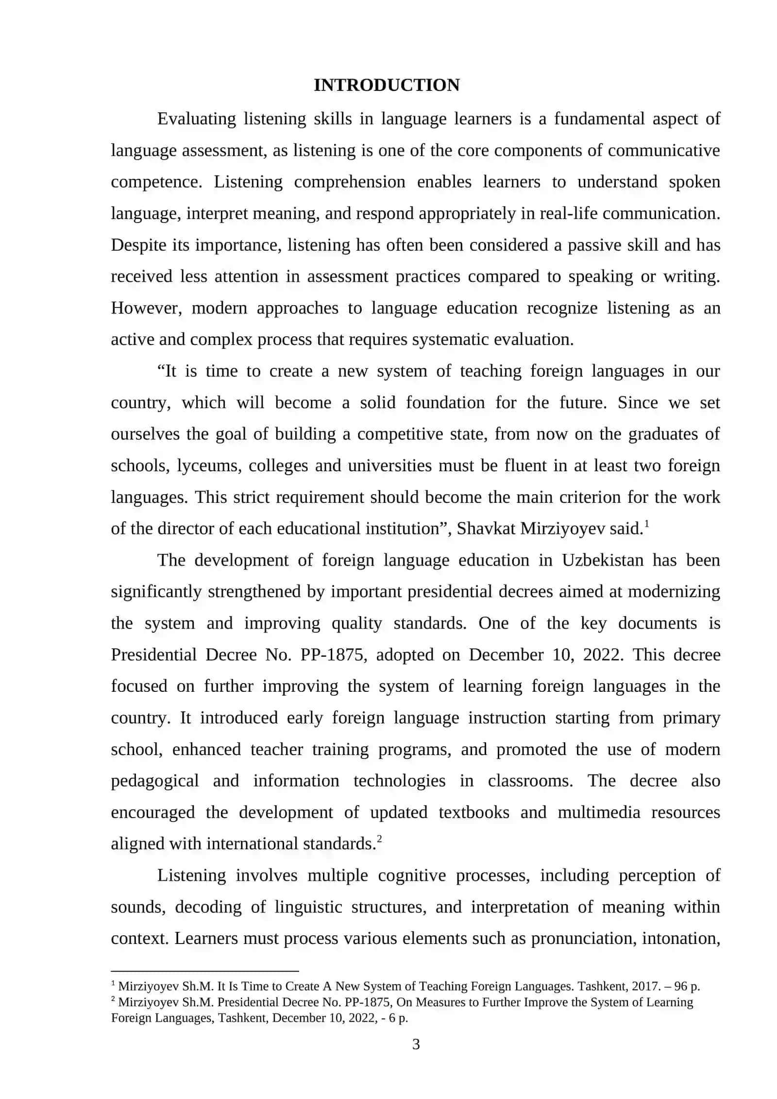 Course Paper: Evaluating listening skills in language learners 3