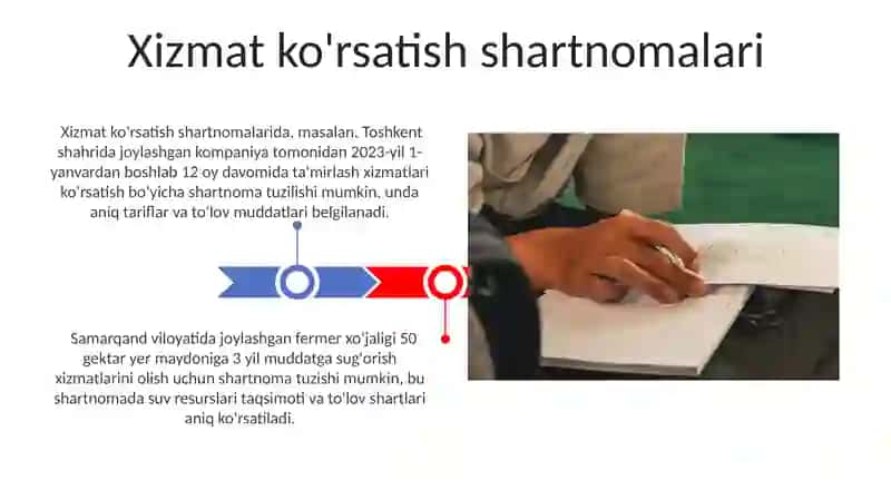 Xizmat ko'rsatish shartnomalari 3