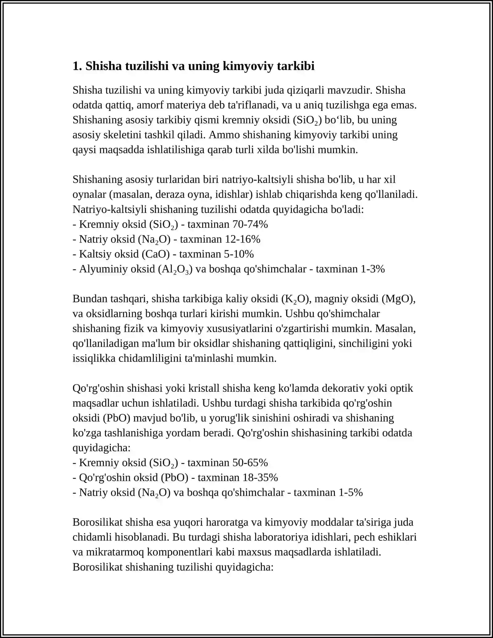 SHISHA TUZILISHI HAQIDA GIPOTEZALAR 3