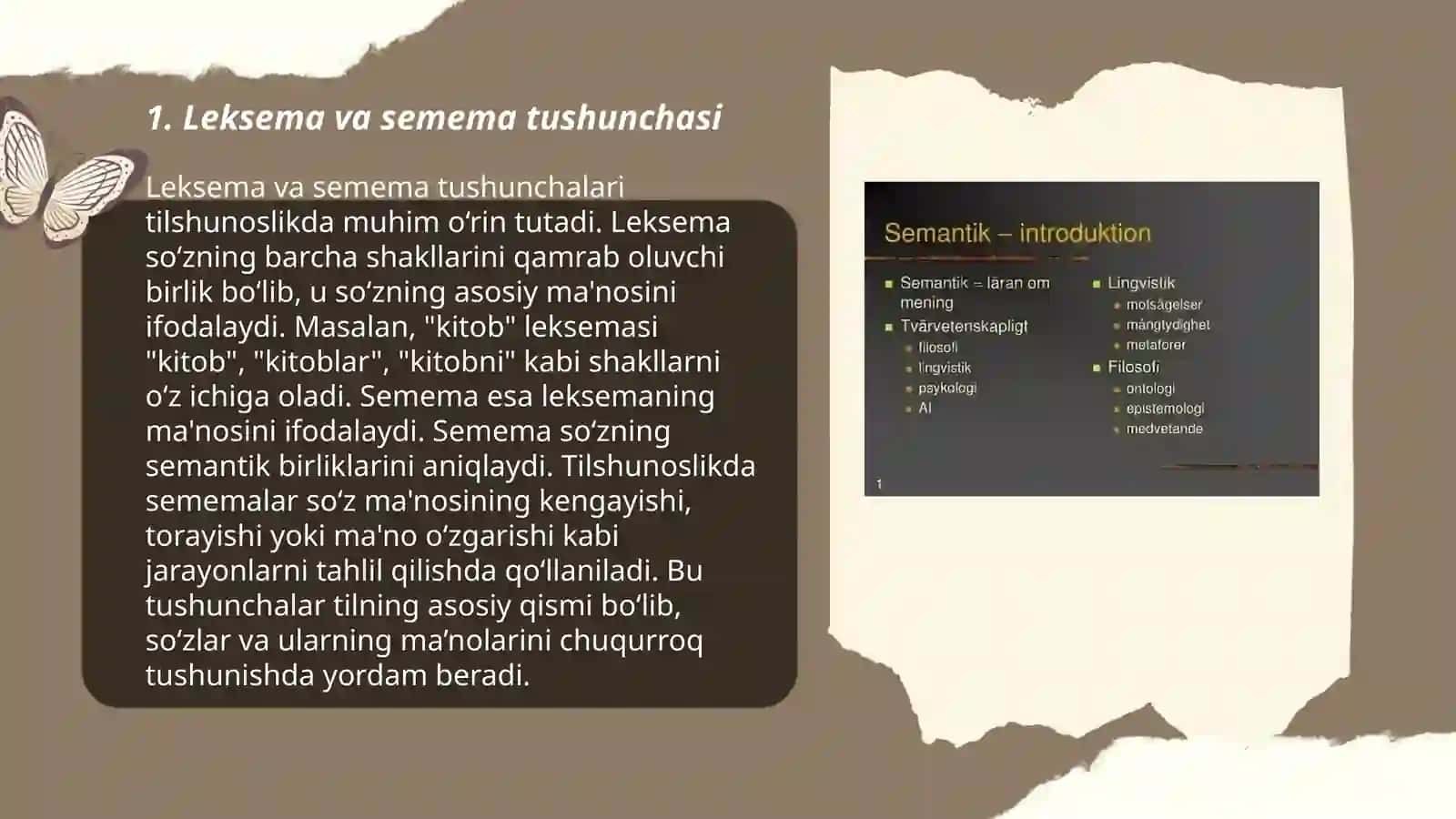 Leksemaning semantik strukturasi. Semema va sema munosabati 3