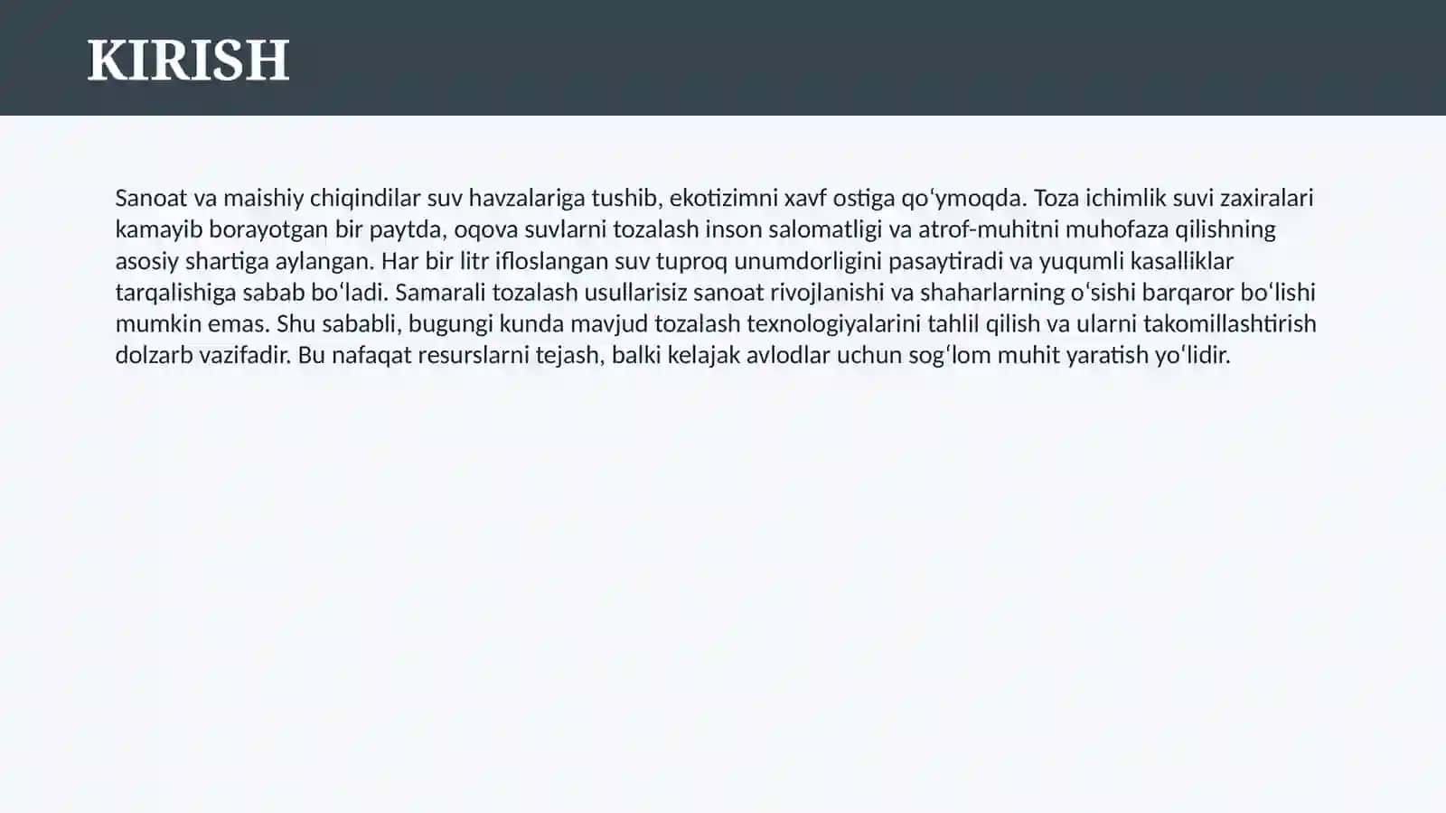 OQOVA SUVLARNI TOZALASH USULLARI 3