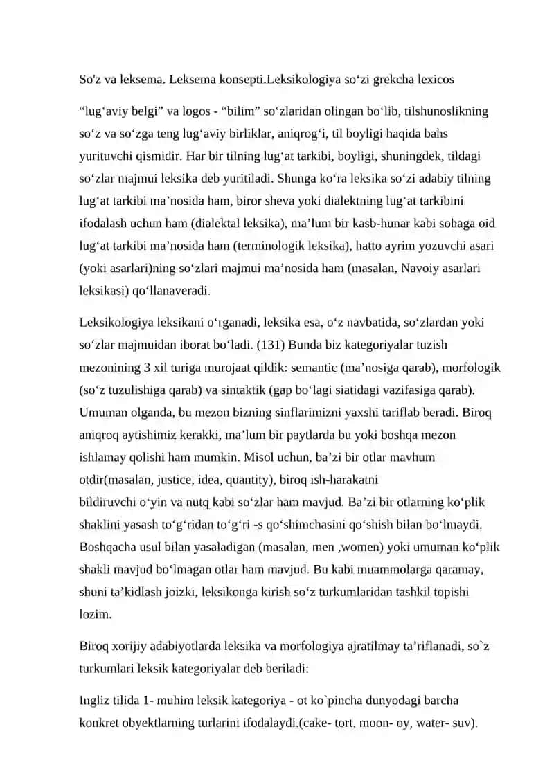 Hozirgi o`zbek tili leksikasi 3