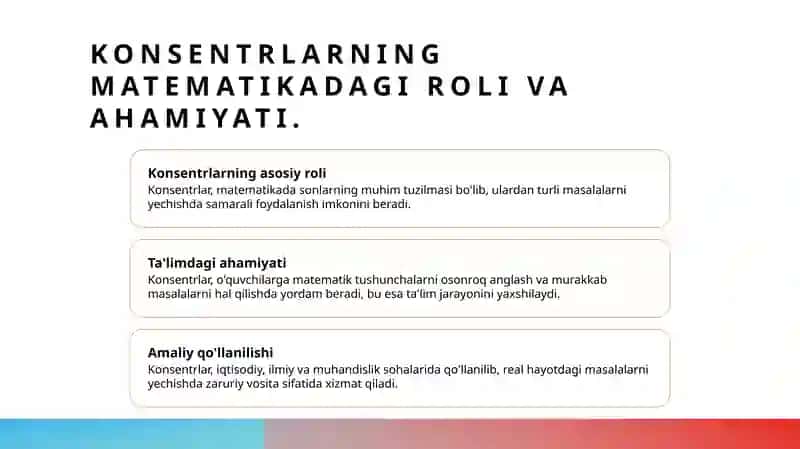 Konsentrlar va ularning ahamiyati 3