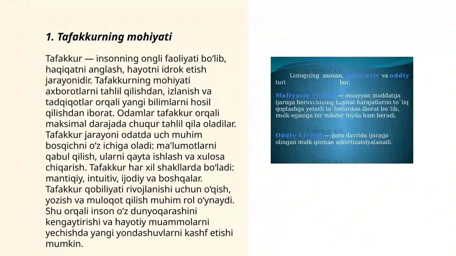 Tafakkur operatsiyalari 3