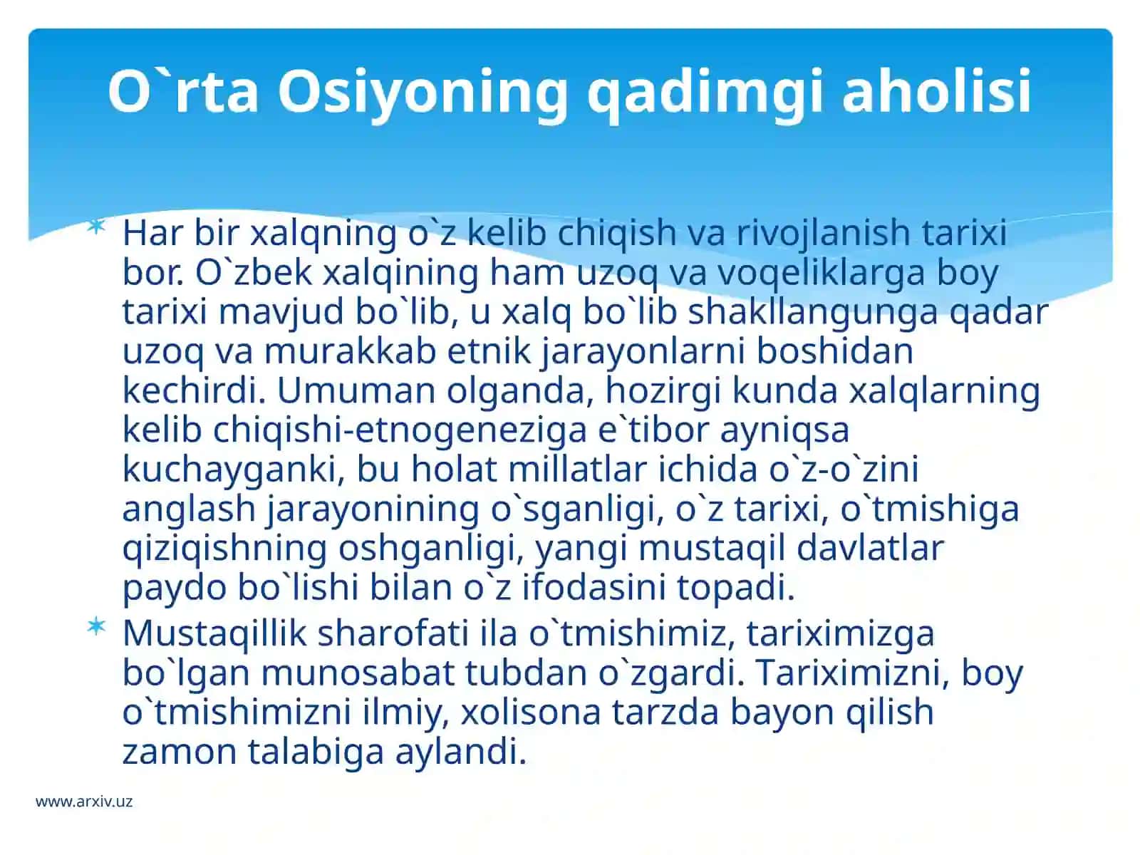 O'ZBEK XALQINING ETNIK SHAKLLANISHI 3