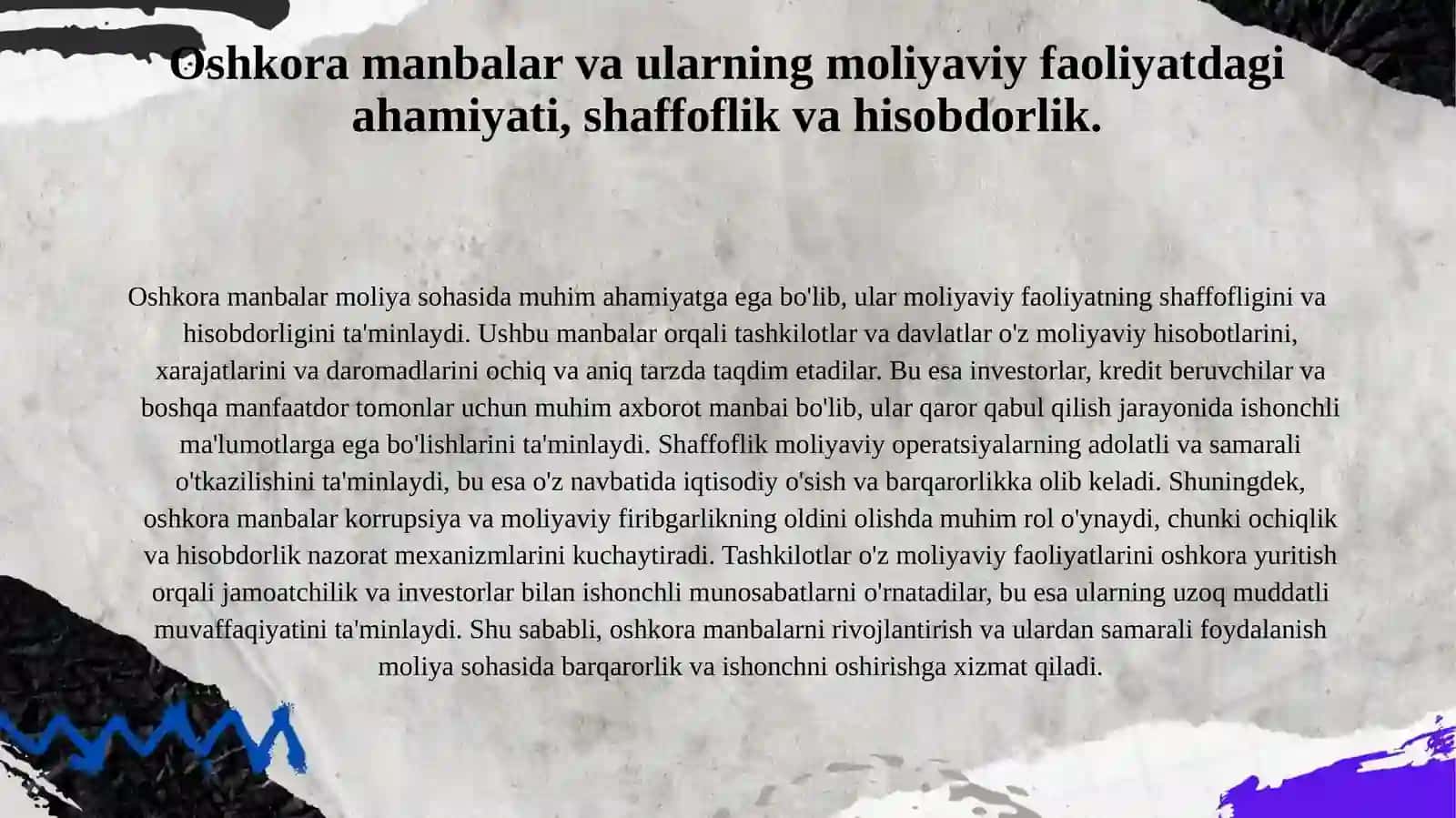 Xalqaro Moliya va oshkora manbalar 3