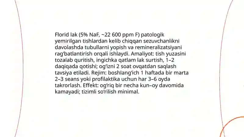 Patalogik yemirilgan tishlar sezuvchanligini davolash usullari 3