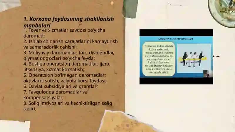 Korxona foydasining taqsimlanishi va ishlatilishi 3