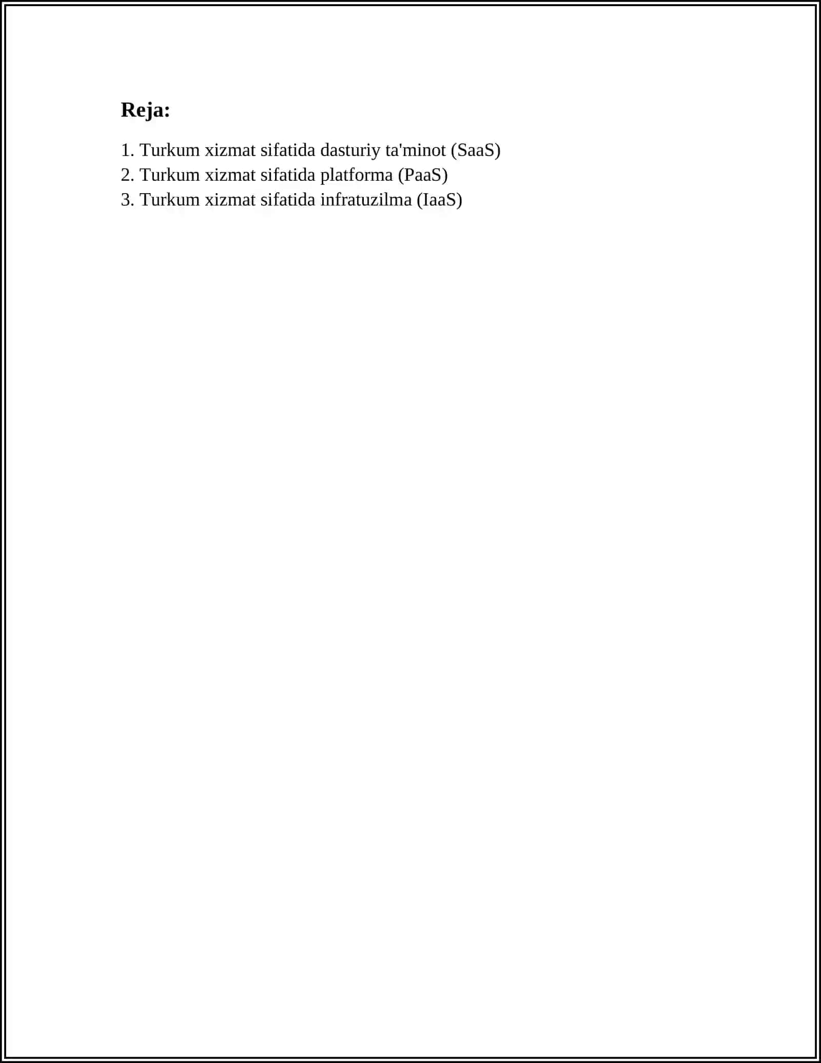 BULUTLI HISOBLASHLAR (CLOUD COMPUTING) TURLARI 3