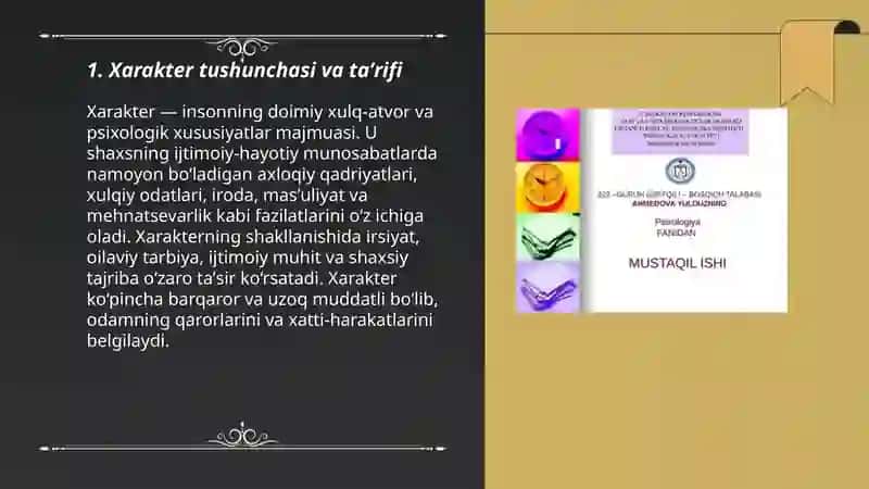 Xarakter tushunchasi va ta'rif 3