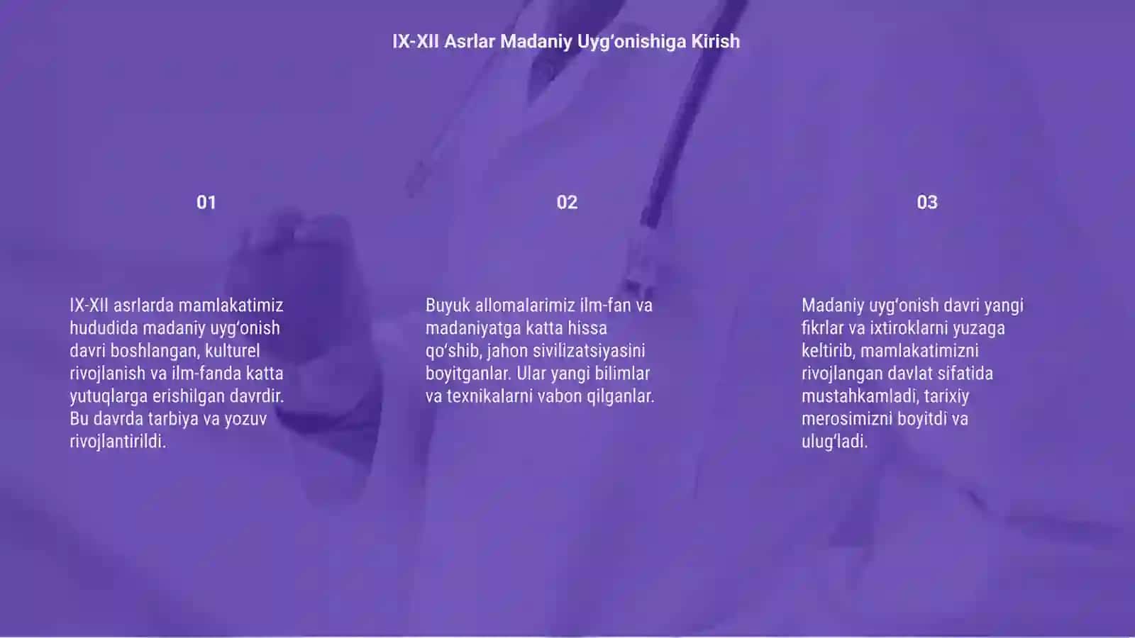 IX-XII Asrlar Madaniy Uyg‘onishiga Kirish 3