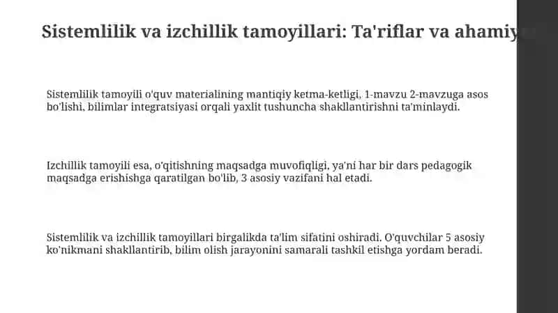 Sistemlilik va Izchillik Prinsiplari 3