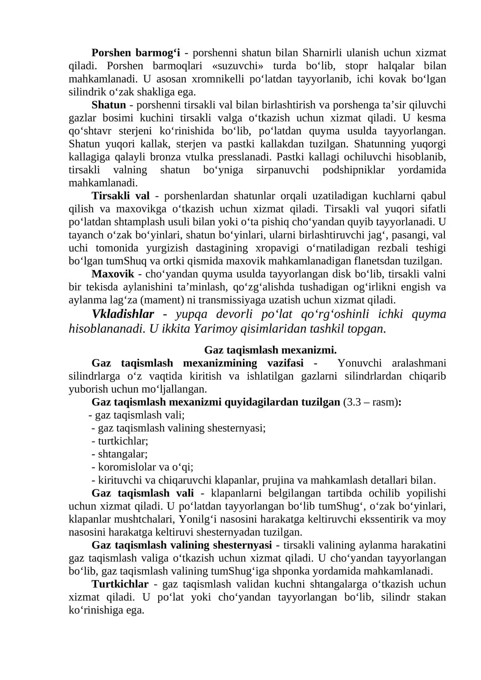 Ichki Yonuv dvigatellari va unlarni ishini ta’minlovchi tizimlar 3