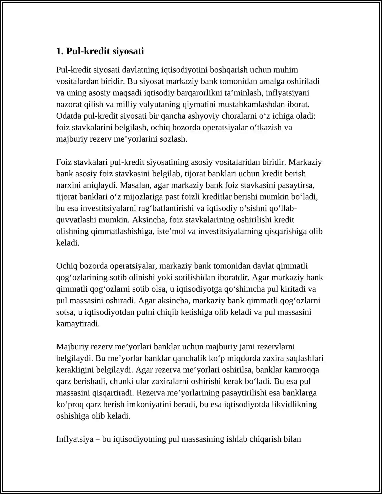 MONETAR SIYOSAT. BYUDJET SIYOSATI 3