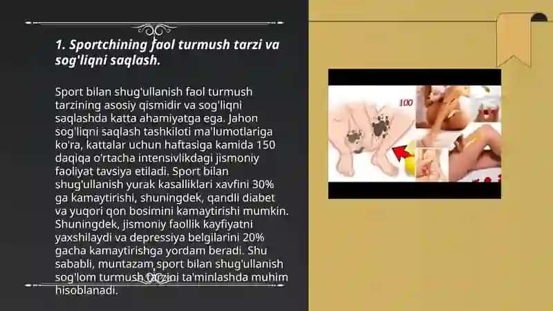 Sportchining faol turmush tarizi 3