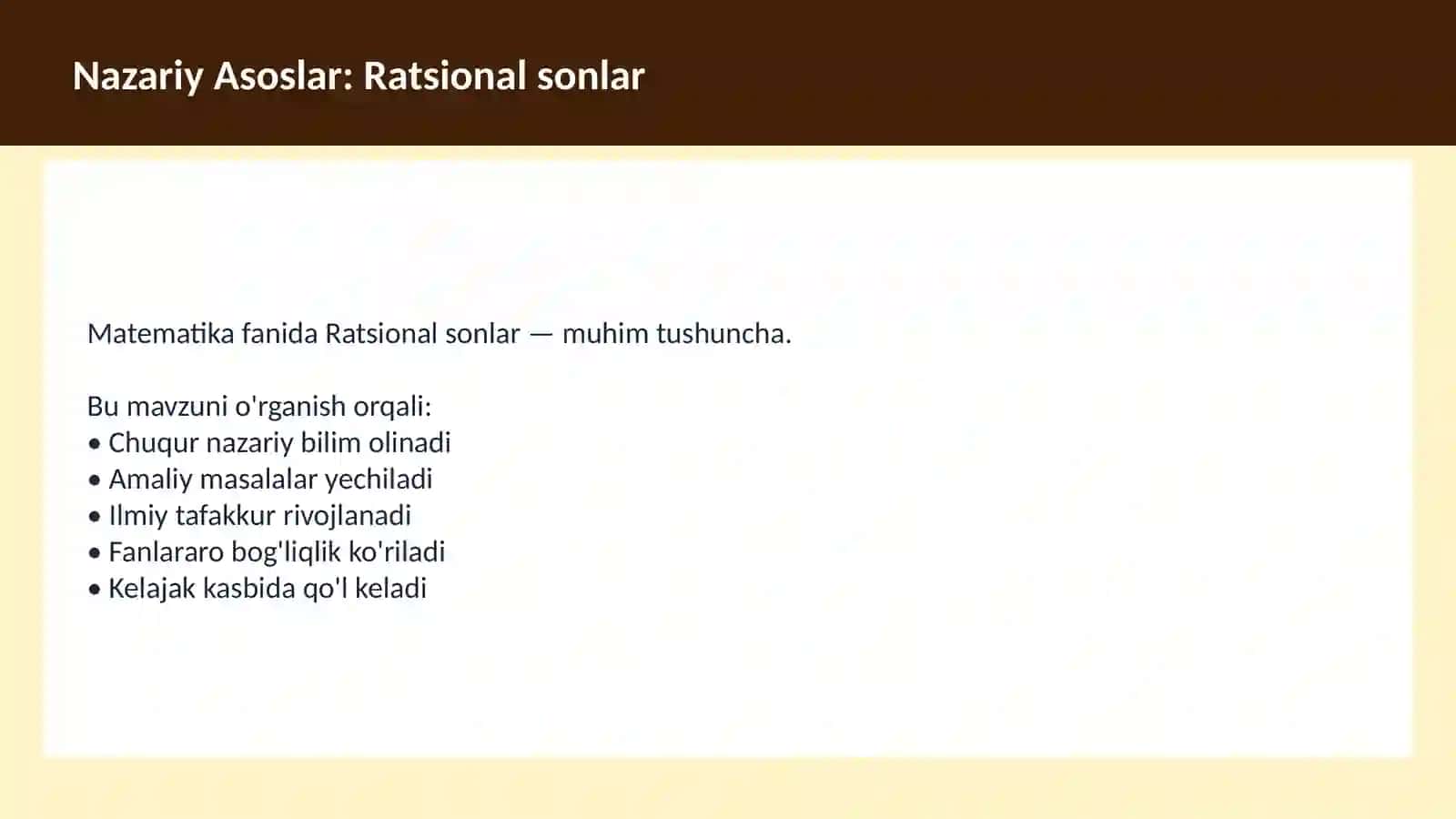Matematika. Sonlar nazariyasi 3