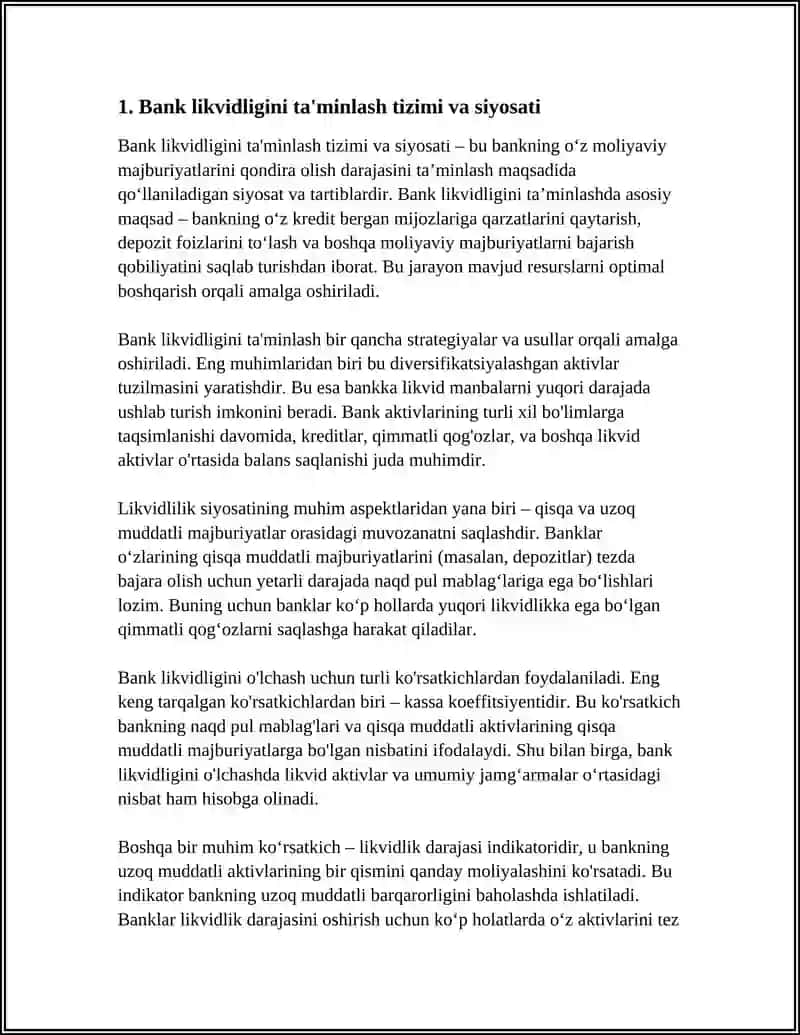 BANK LIKVIDLILIGINI TÁMINLASH 3