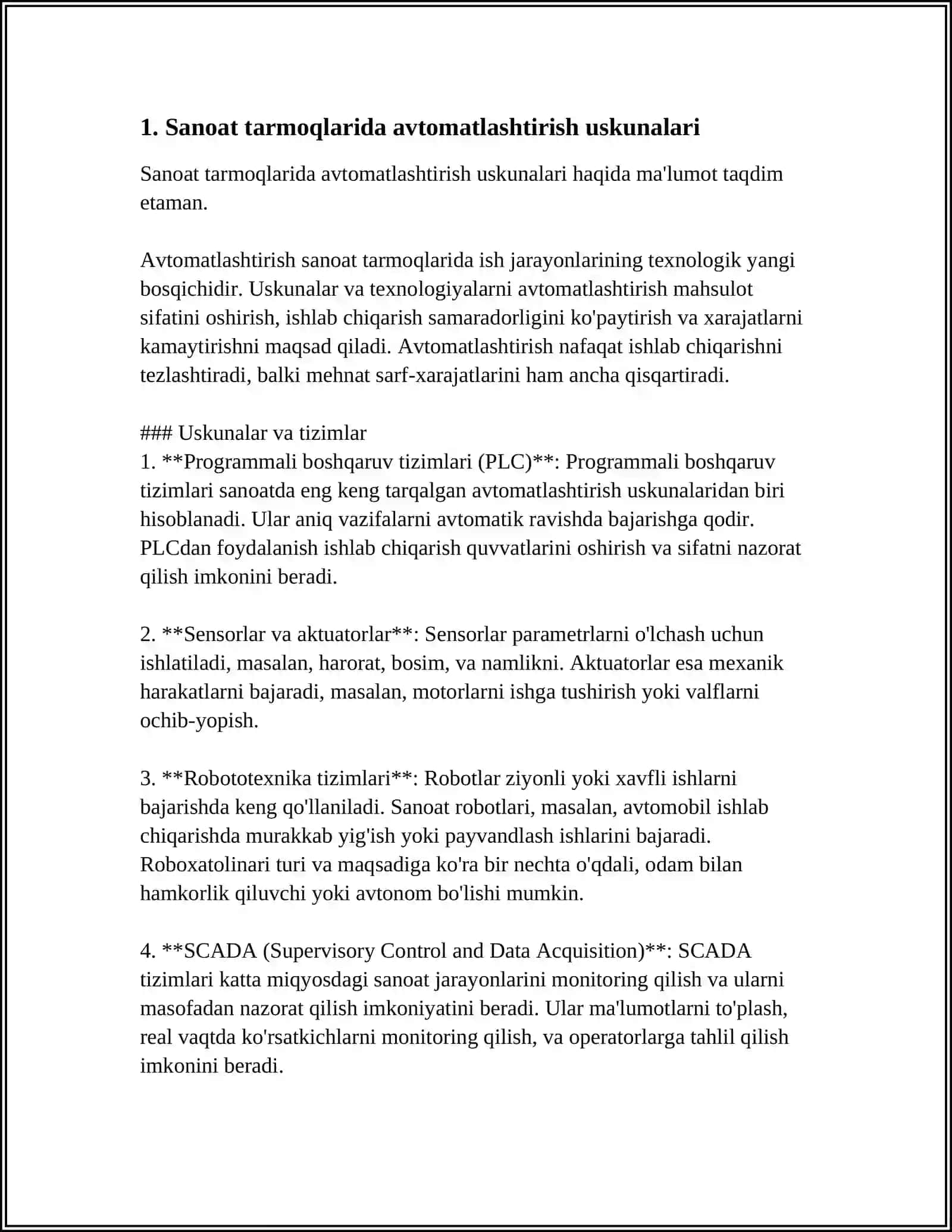 SANOAT TARMOQLARINING FAOL USKUNALARI.REPETITORLAR VA KANSENTORLARI AVTOMATLAR RELELAR VA SHELYUZLAR 3