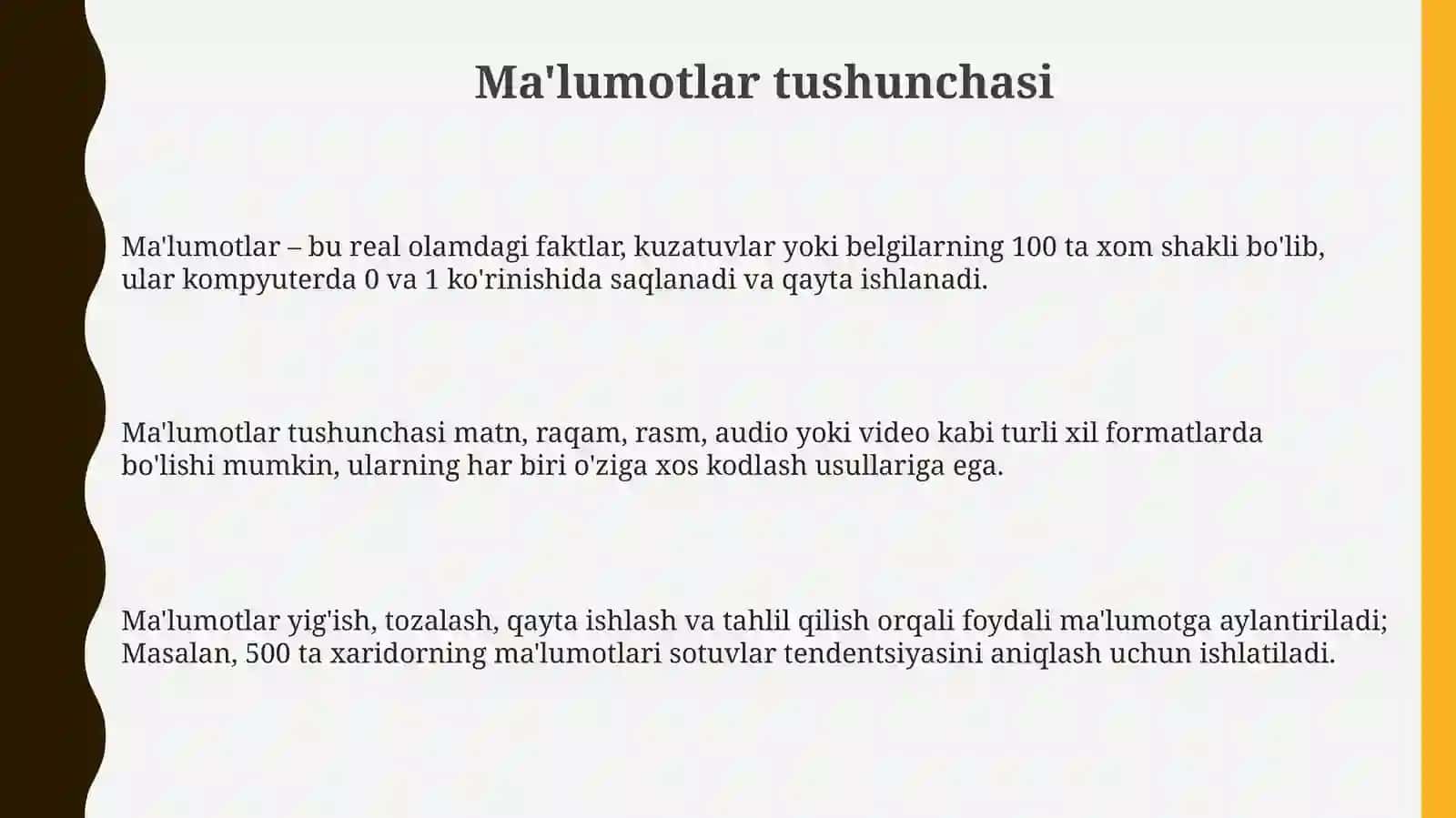 Ma’lumotlar, Algoritmlar va Ma’lumotlar Tuzilmalari Asoslari 3