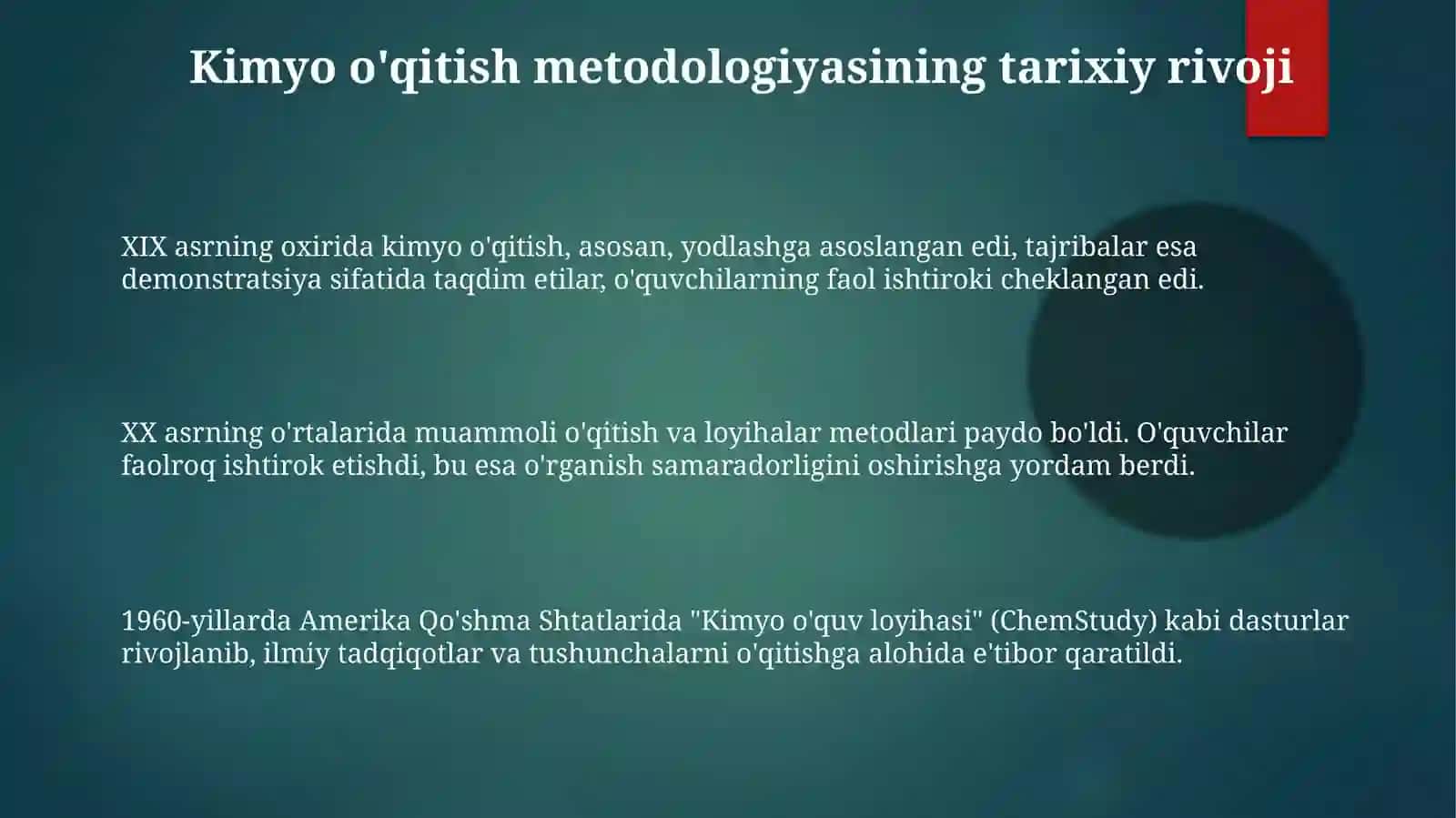 Kimyo o'qitish metodikasi 3