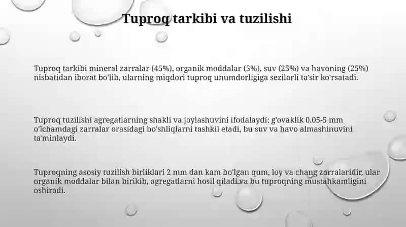 Tuproq va uning tabiiy hususiyatlari 3