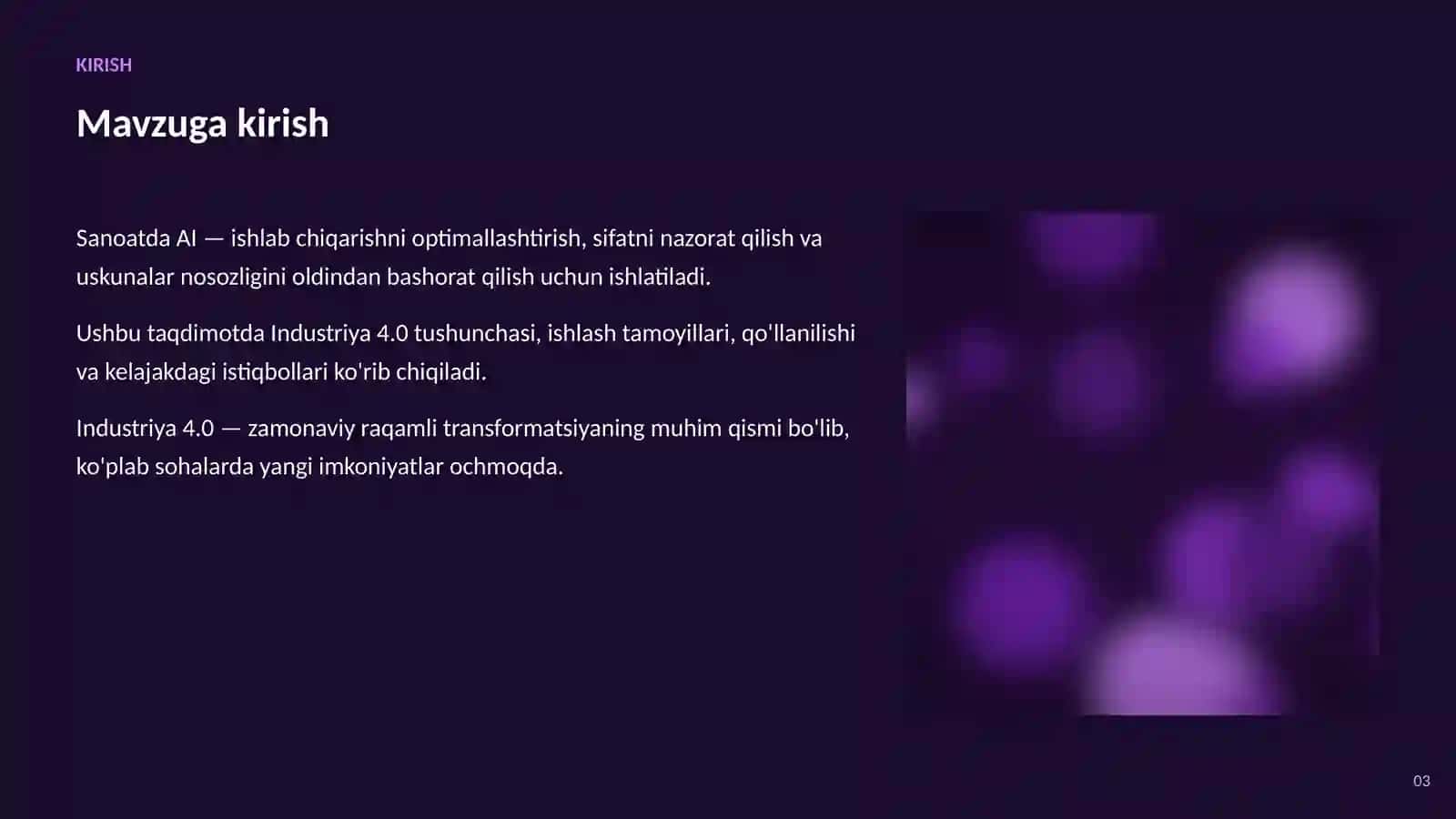 SUN'IY INTELLEKT • AI SANOAT VA ISHLAB CHIQARISHDA 3