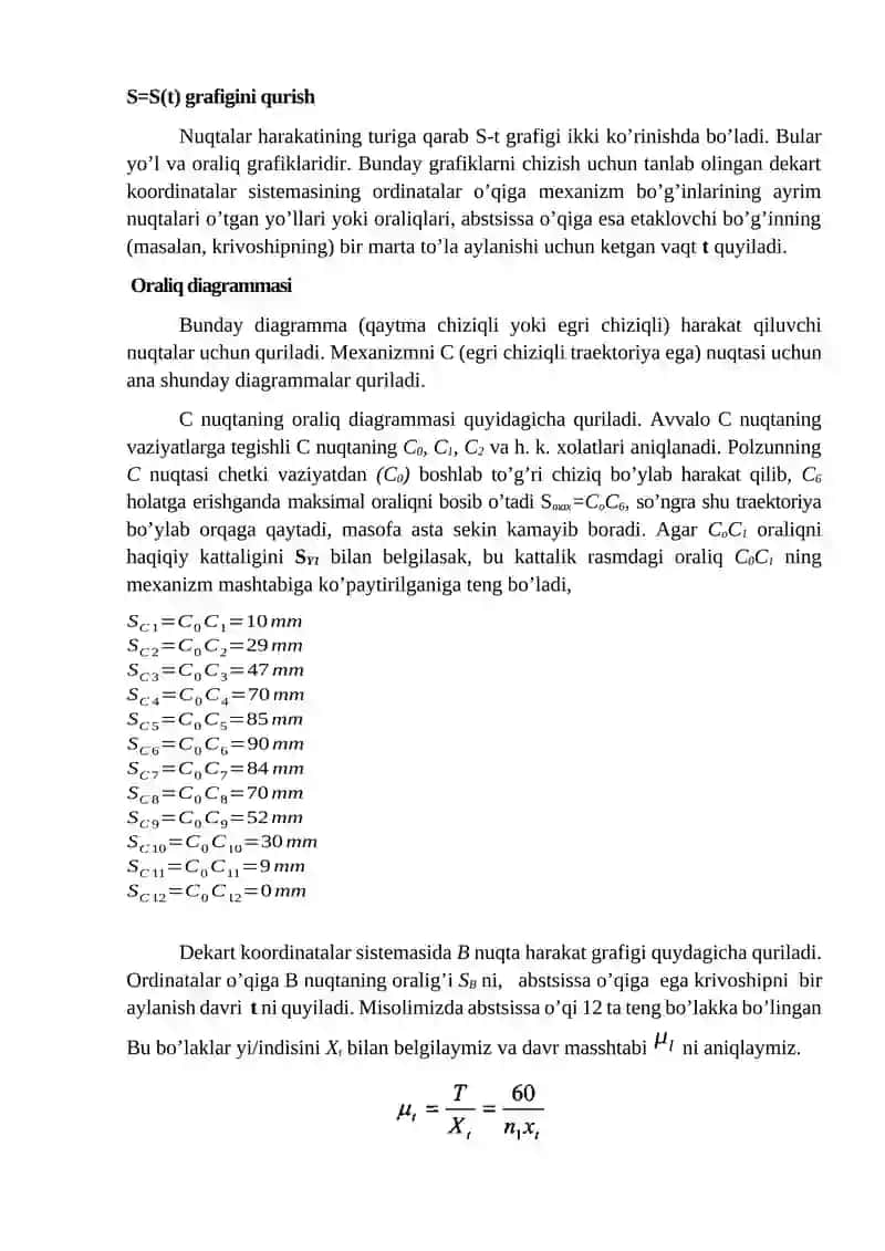 Mexanizm nuqtalarining traektoriyalarini aniqlash 3