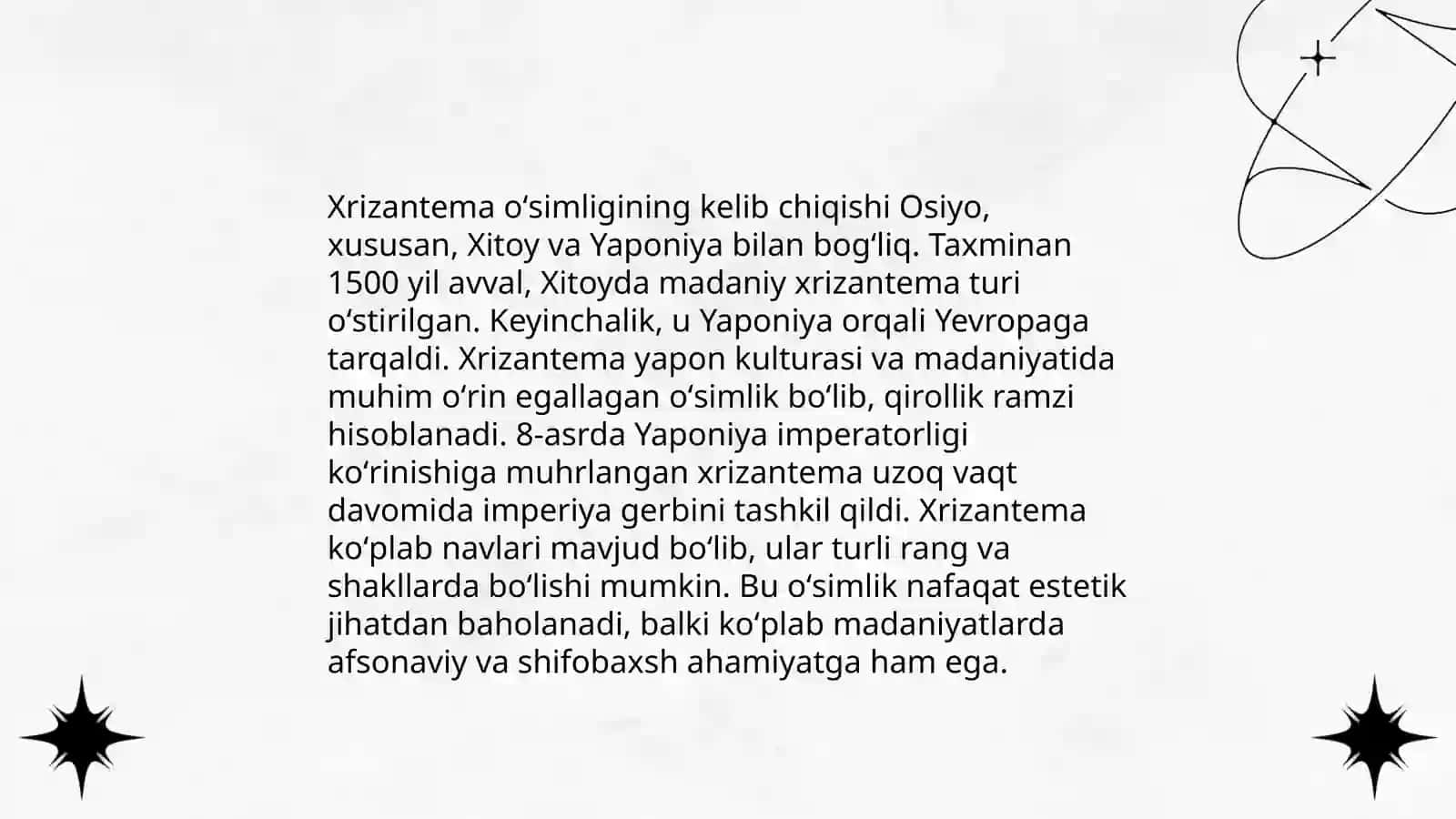 Xrizantema oʻsimligi haqida maʼlumot 3