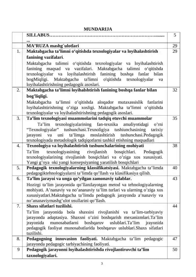 Maktabgacha ta’limda pedagogik jarayonlarni loyihalashtirish 3
