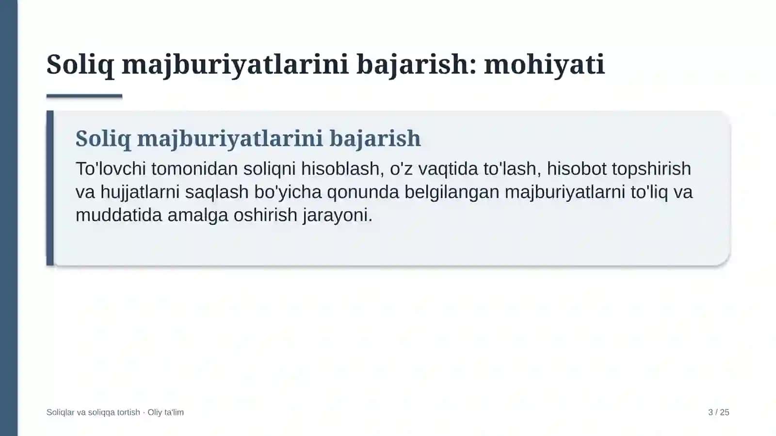 Soliq majburiyatlarini bajarish: mohiyati 3