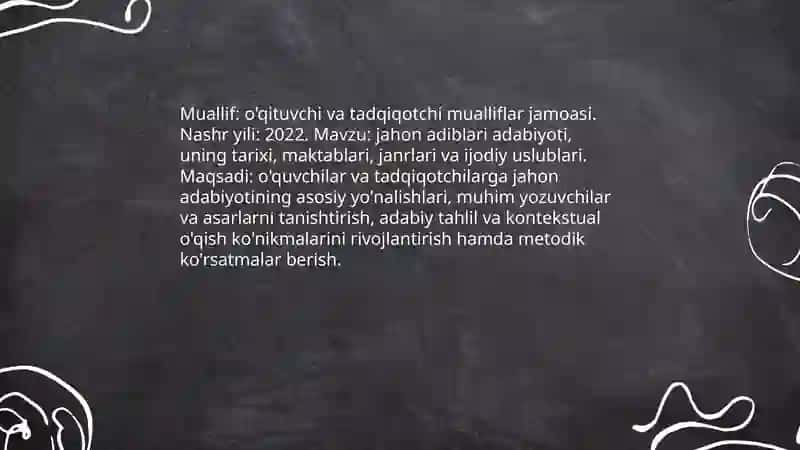 Jahon adiblari adabiyoti haqida 3