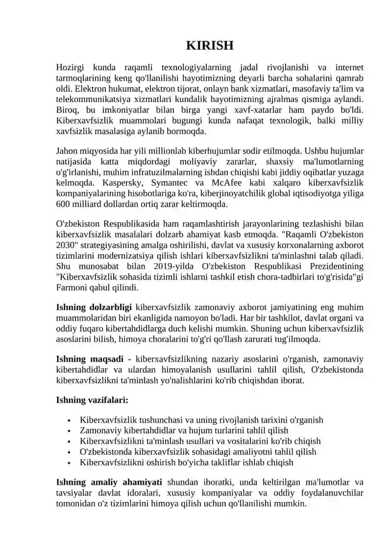 KIBERXAVFSIZLIK ASOSLARI 3